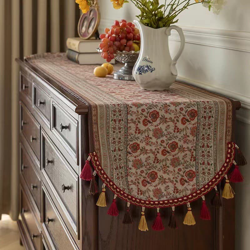 Corredor de mesa de luxo leve de alta qualidade americano Folk personalizado mesa de jantar sala de chá capa de armário