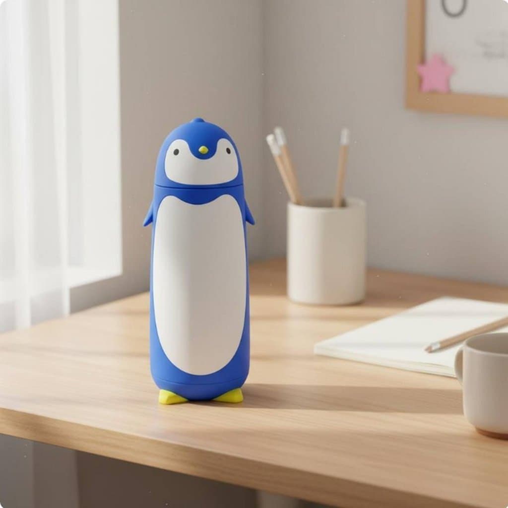 Garrafa De Água Portátil Em Formato De Pinguim , Design Adequado Para Crianças , Permanece Fresco A Sensação