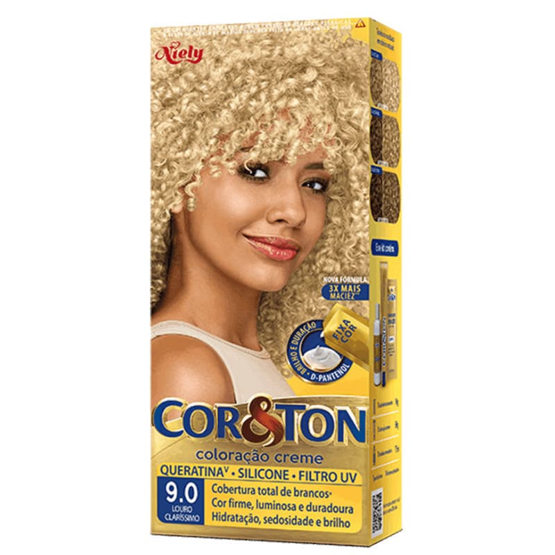 Tinta de Cabelo Permanente Cor&Ton Niely - Louro Claríssimo 9.0