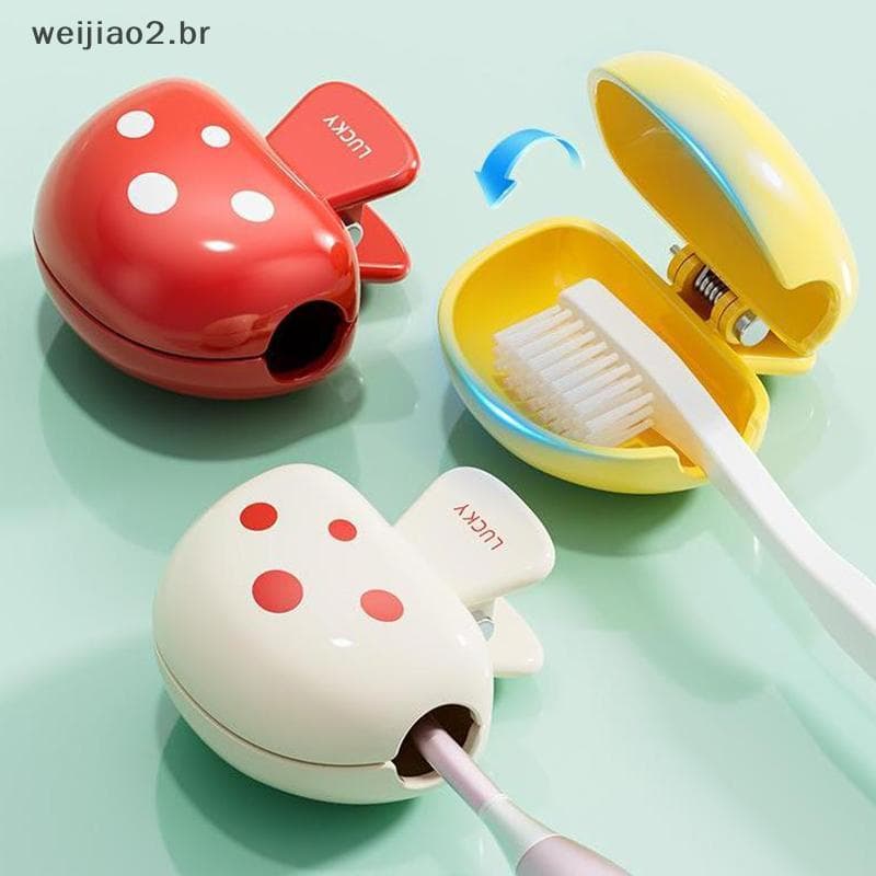 weijiao2 . BR Clipes De Cobertura De Cabeça De Escova De Dentes Portátil , Tampas Protetoras À Prova De Germes , Acessór