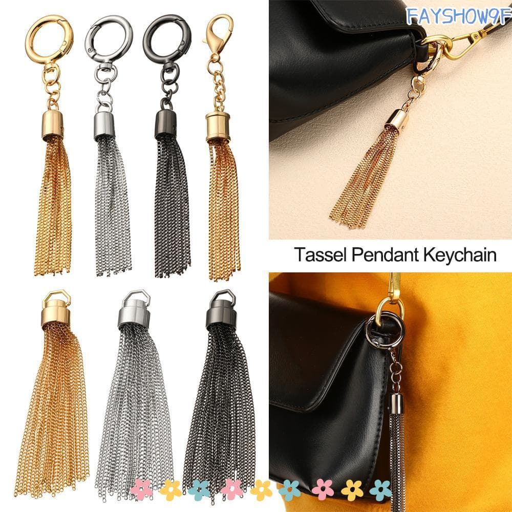 FAYSHOW Tassel Pingente Chaveiro Fivela De Metal Bolsa Decoração De Borlas De Alta Qualidade