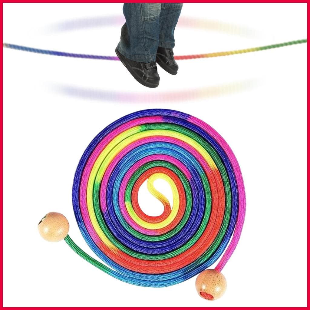 Corda De Pular Para Crianças , Brinquedo Divertido Ajustável , Jogo De Equipe Multijogador , Arco-Íris De 16.4 Pés Com A