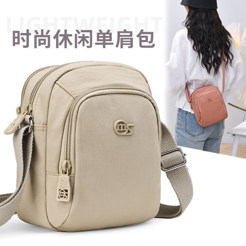 2026 novo estilo moda leve saco do mensageiro Casual Multi-camada náilon pano saco do telefone móvel senhoras bolsa de o