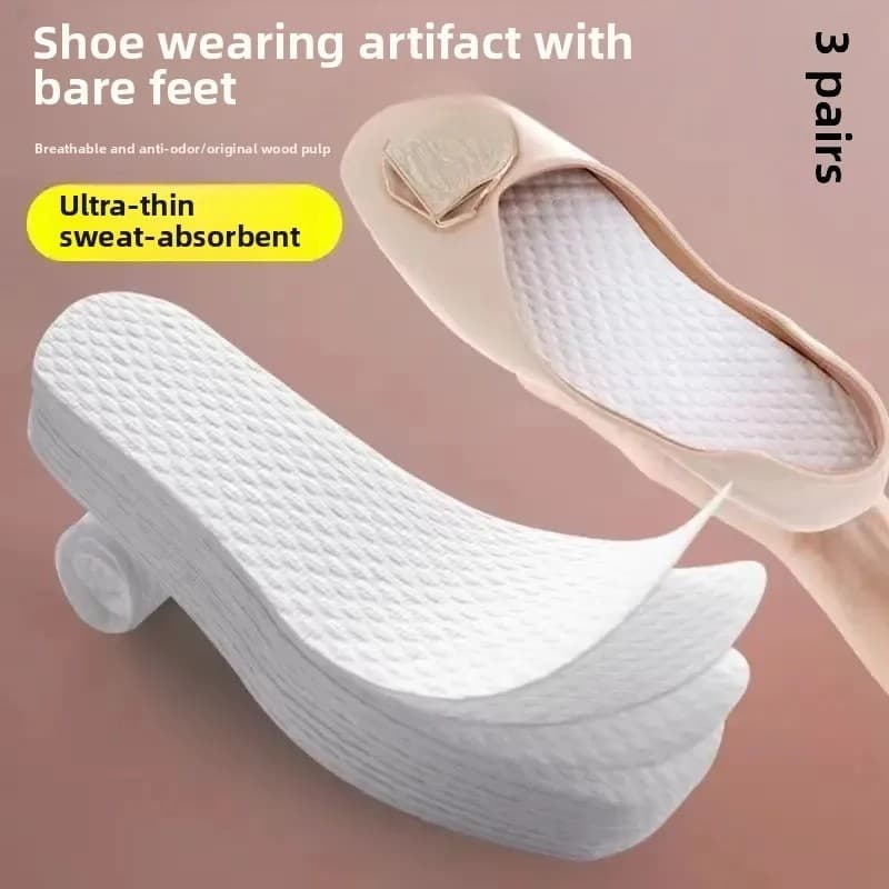 As Palmilhas Finas Descartáveis Absorvem O Suor Do Desodorante Respirável Antiderrapante Para Mulheres Sapatos Descalços