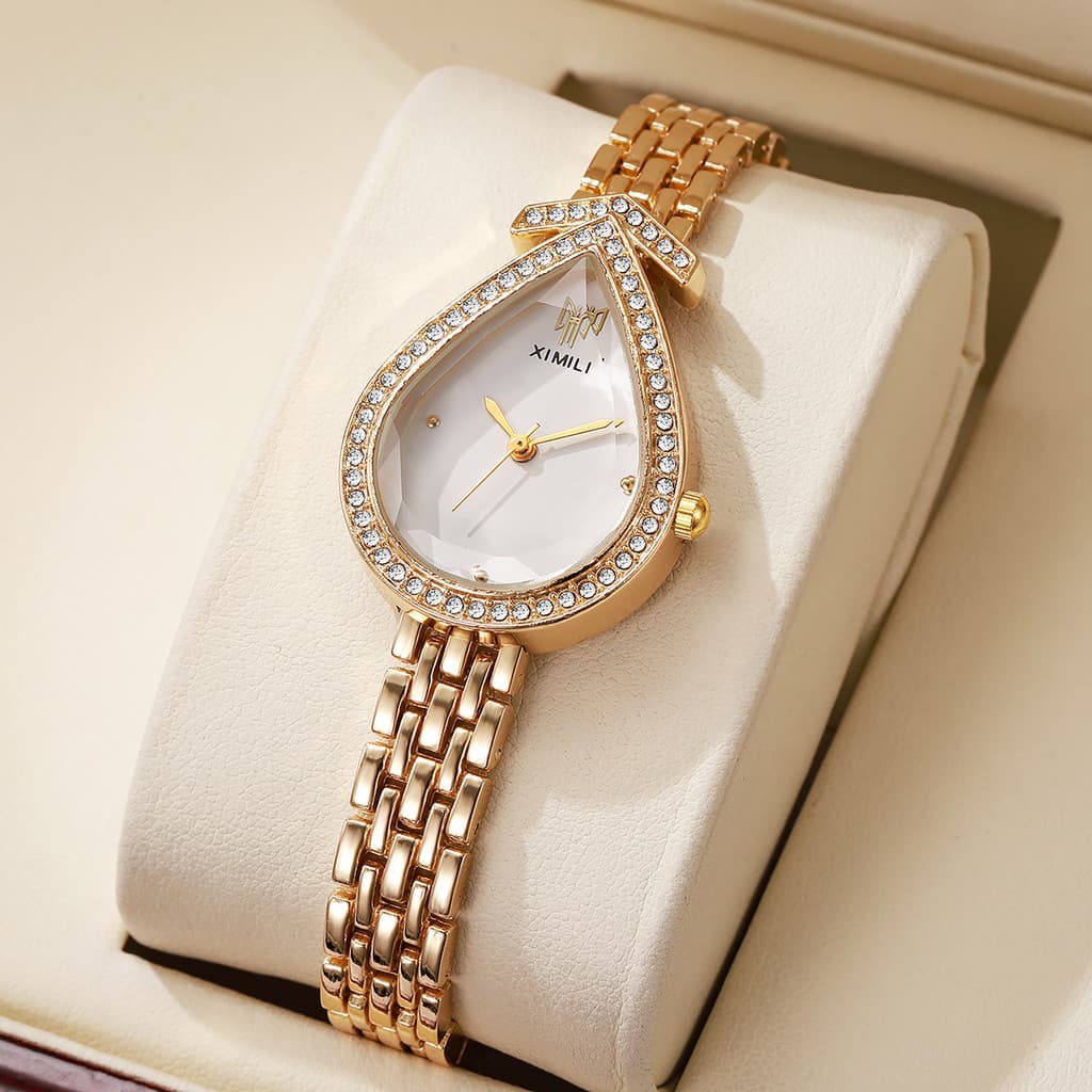 Novo produto de venda quente moda em forma de gota pulseira de diamante relógio feminino relógio feminino relógio femini