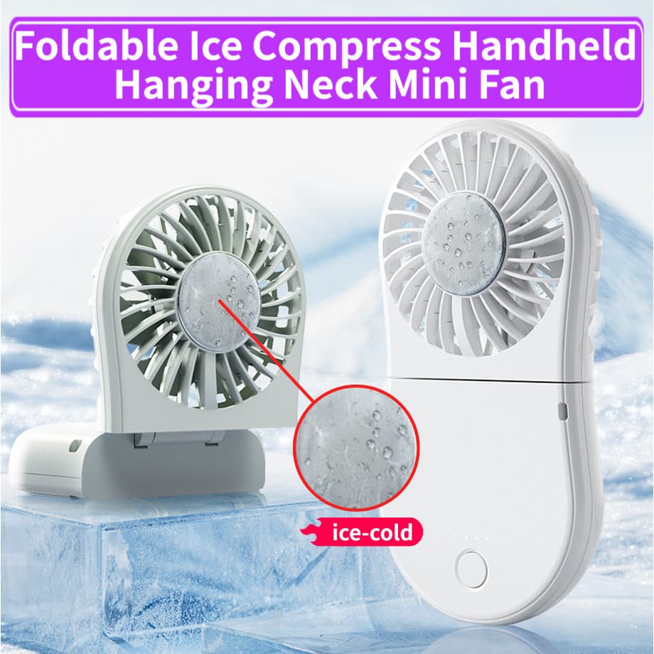 Ventilador Halter transparente leve, Mini ventilador de resfriamento portátil dobrável