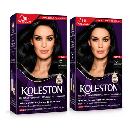 Kit 2 Tinturas Tinta Koleston Preto Infinito Wella Coloraçao Preto Infinito 10