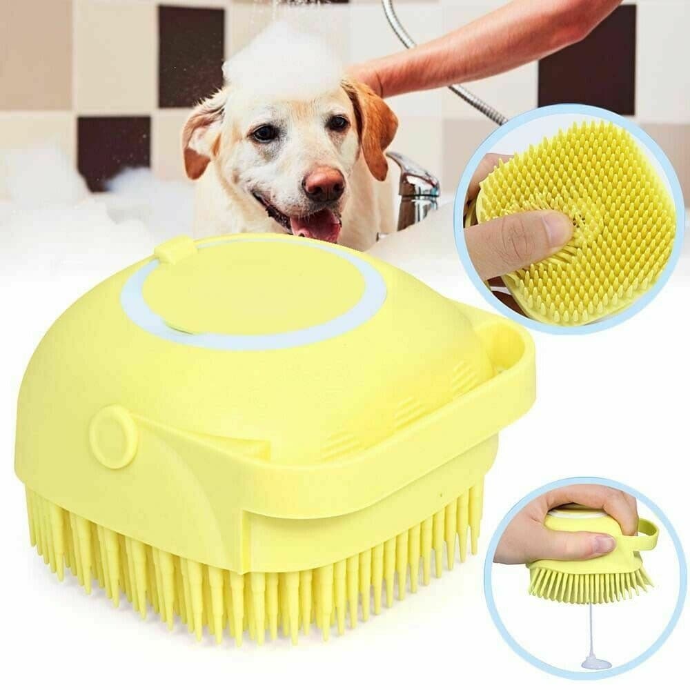 Esponja de Banho de Silicone com Dispensador de Shampoo/Sabão e Escova para Crianças, Adultos e Animais de Estimação