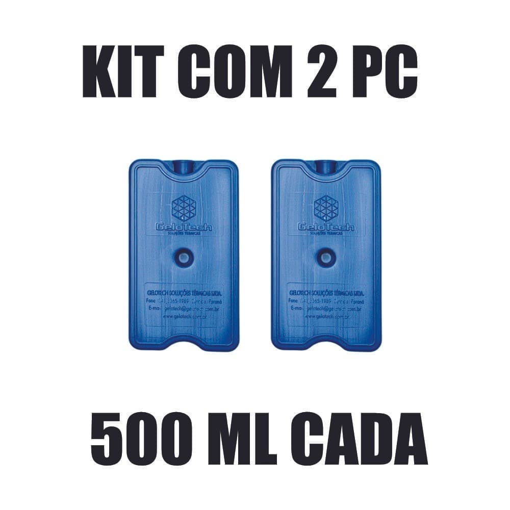 Gelo Rigido Reutilizavel Reciclavel 500 ml - Kit com 2 un