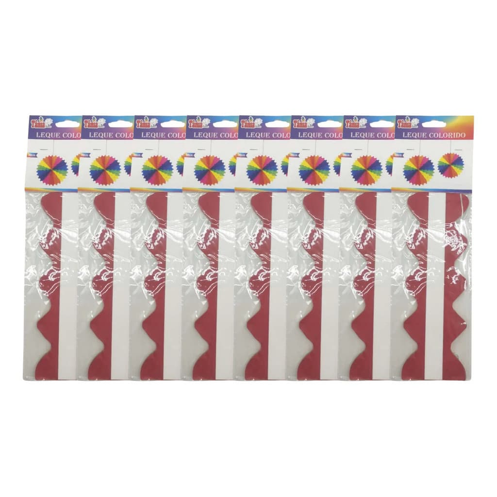 Kit 8 Leque De Papel Colorido Decoração De Festa Junina