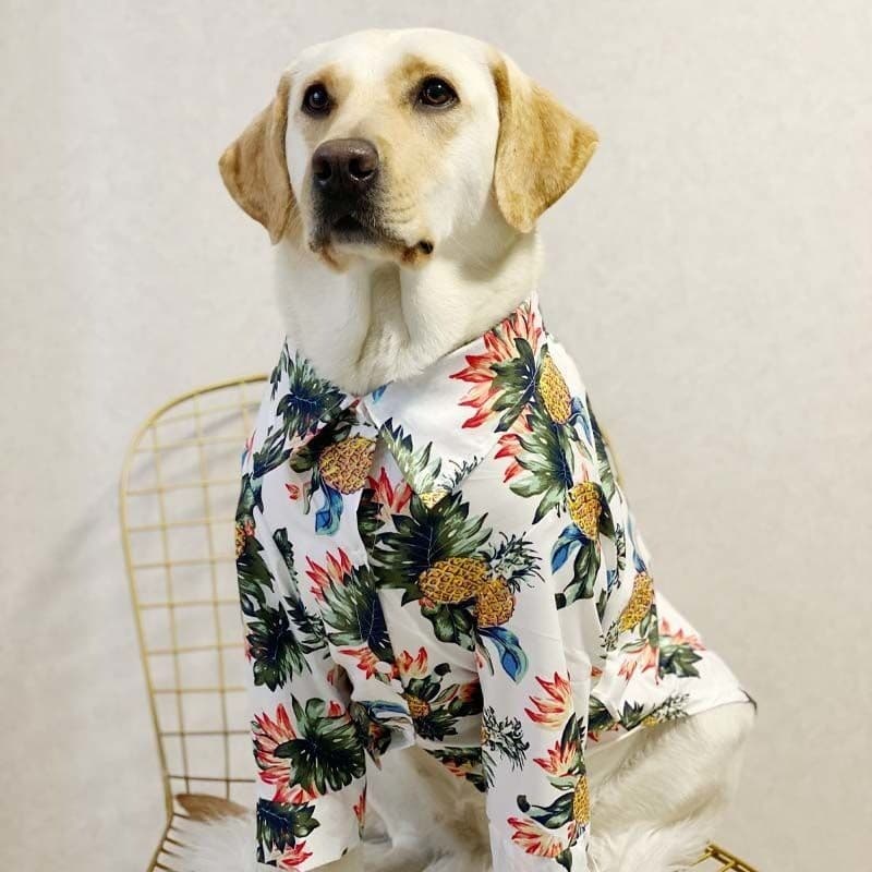 Roupa pet Estampa floral Estilo Havaí Respirável Verão Cachorro grande Gato Vários tamanhos