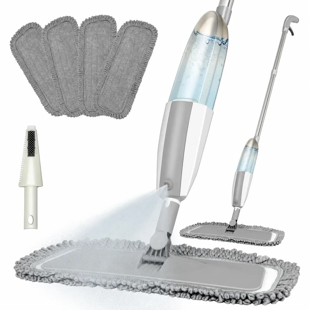 Esfregona Spray de microfibra PHANCIR, para limpeza de piso, equipada com 4 tapetes laváveis, adequada para pisos de mad