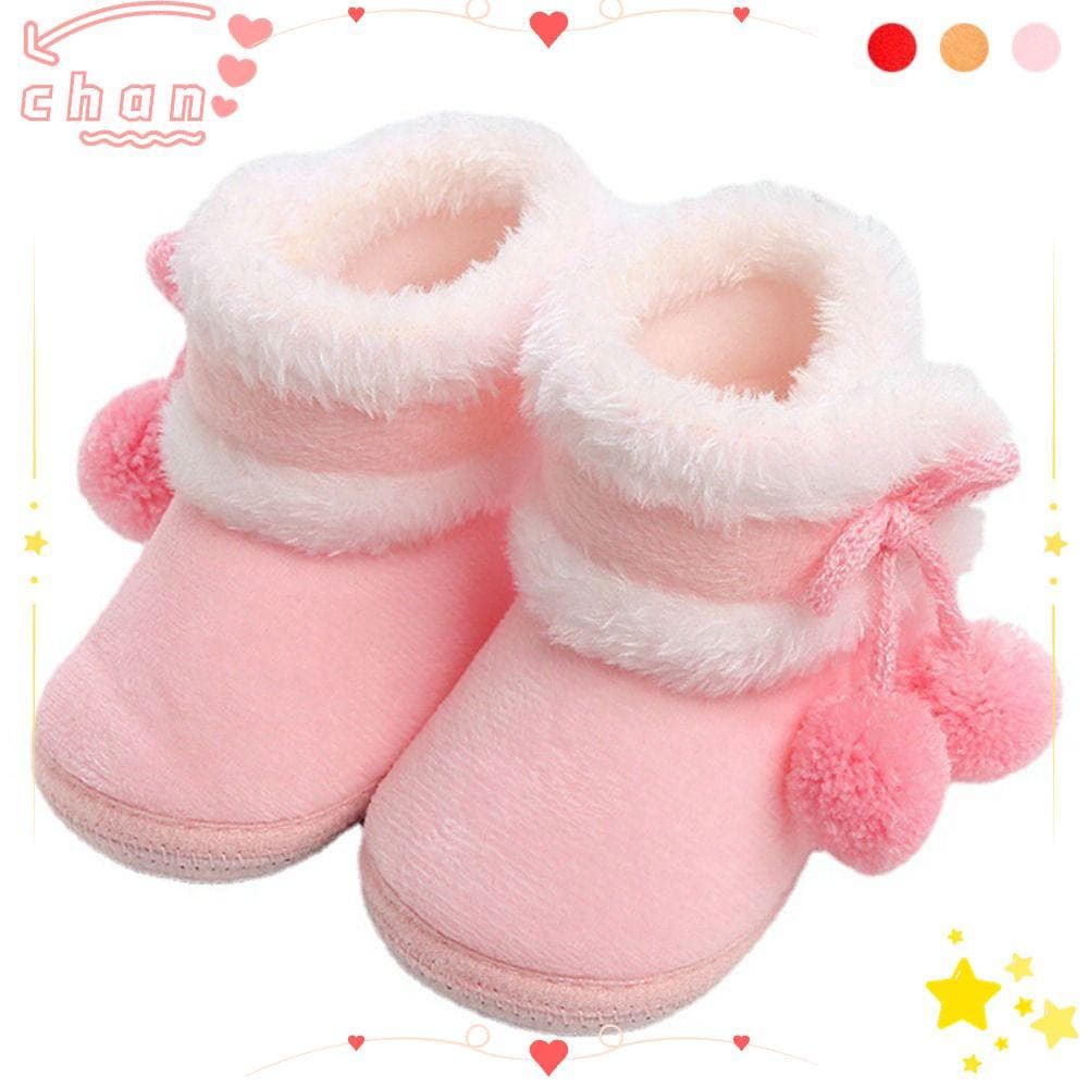 CHANBR Botas De Neve Infantis , Sapatos De Algodão De Lã De 0 A 12 Meses , Sola Macia Anti-Queda Para Primeira Caminhada