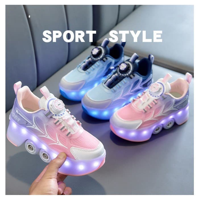 Meninas Runaway sapatos meninos rodas retráteis automáticas interruptor de um botão controle patinação Wear 2 uso sapato