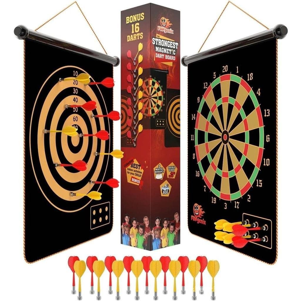 Alvo de Dardos Magnético FUNGENIX para Crianças - Jogo de Dardos para Interior e Exterior, 16 Dardos Magnéticos, Conjunt