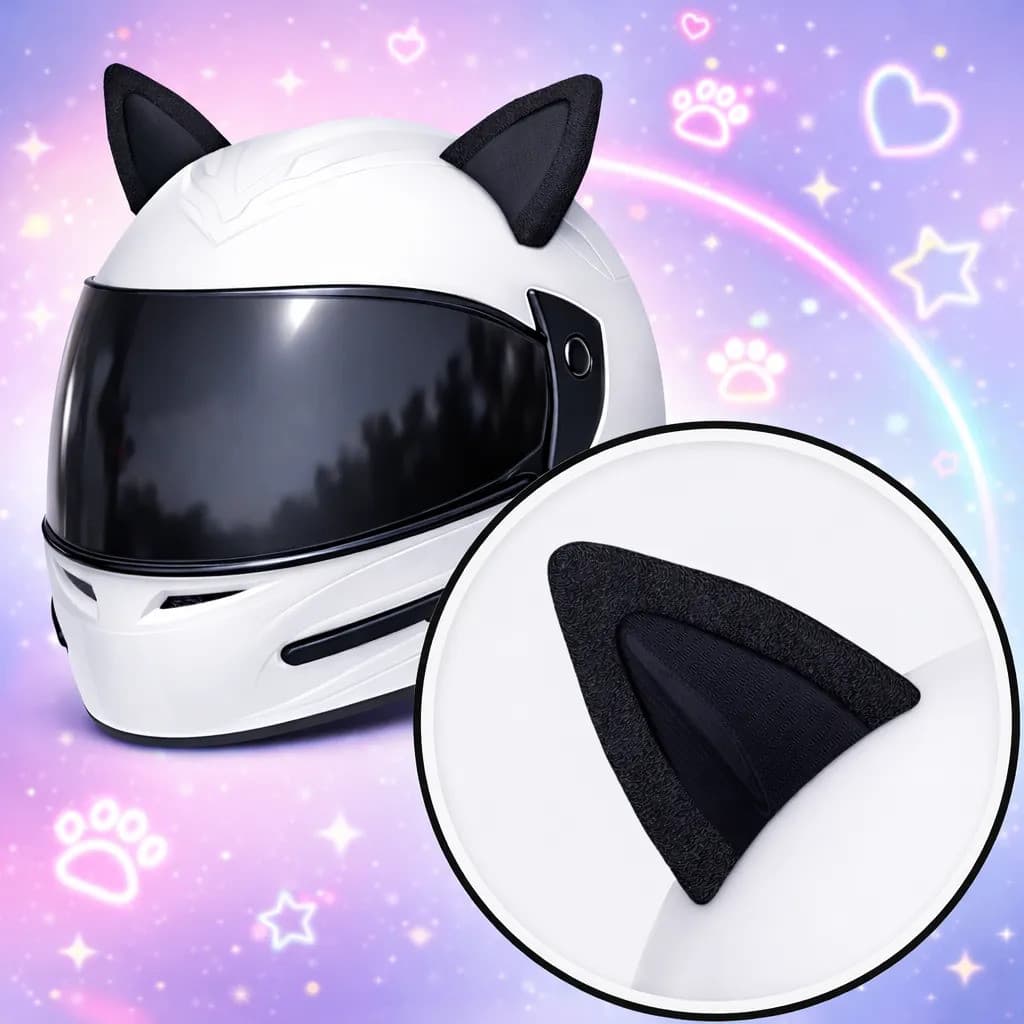 Orelha Orelhinha Gato Gatinho Fixar Capacete Moto Bike Fone