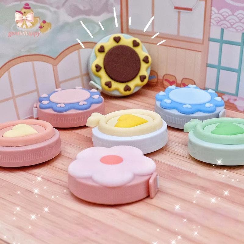 Gentlehappy Macarone Mini Fita Métrica Portátil Pequena Busto Quadril Cintura Régua De Couro Macio Retrátil Redonda Altu