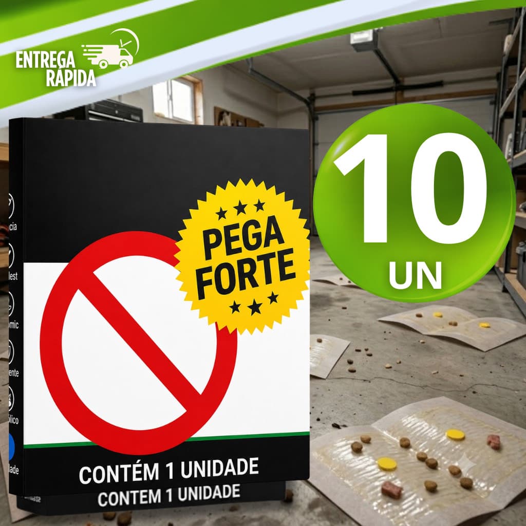Kit 10 Adesivos Pragas Controle Eficaz Alta Aderência Cola Forte Proteção Doméstica e Comercial
