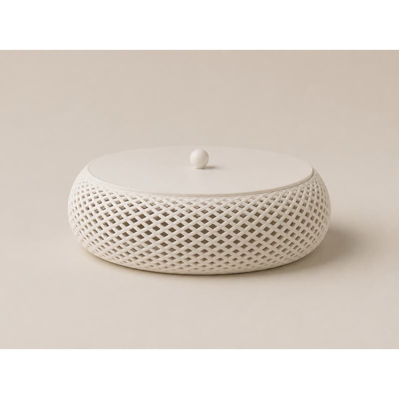 Caixa Decorativa Redonda Funda com Tampa | Organizador Multiuso Moderno para Sala, Banheiro e Penteadeira