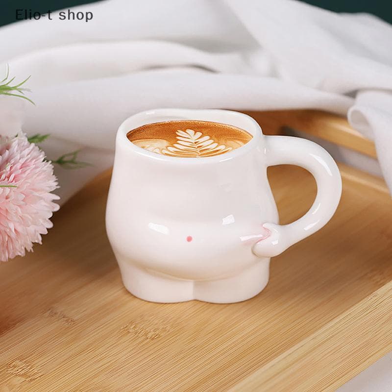 Pitada Barriga Canecas Xícaras De Café Kawaii Cerâmica Bonito Xícara Leite Chá Copos De Água Caneca Criativa Presente Po