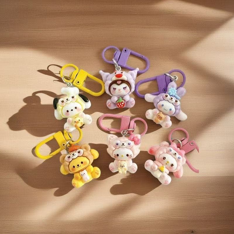 Acessório de chaveiro Sanrio, pode ser anexado a bolsas e chaves NFEU DZJS