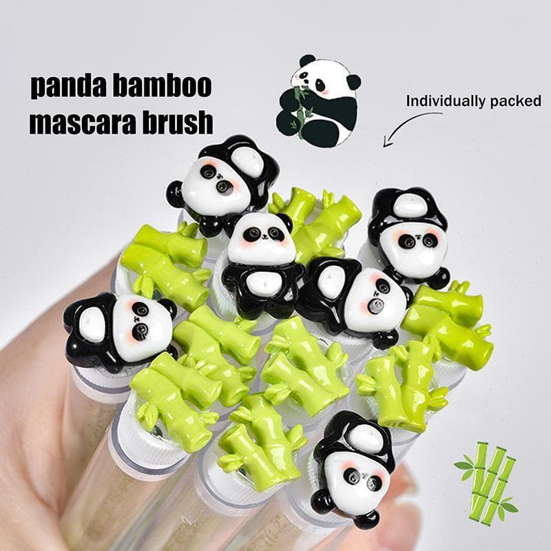 1/2/5 Pçs Bonito Panda Bambu Cílios Escova Tubos Com Cristal Lash Rímel Varinhas Sobrancelha Pente Spoolies Aplicadores