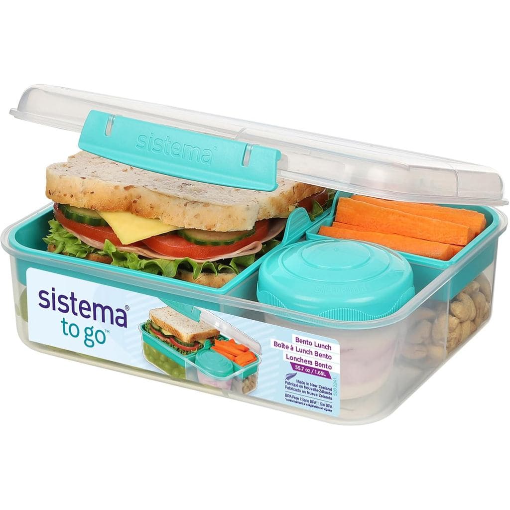 Sistema Bento Box LUNCH |   Lancheira Escolar Bento com Compartimentos |   1,65 L |   Recipiente para Armazenamento de A