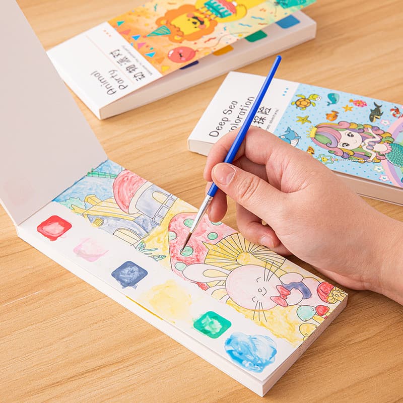 Livro Portátil Para Colorir E Pintura Em Aquarela , Almofada De Arte DIY Atividades Criativas De Infantil PEYZ