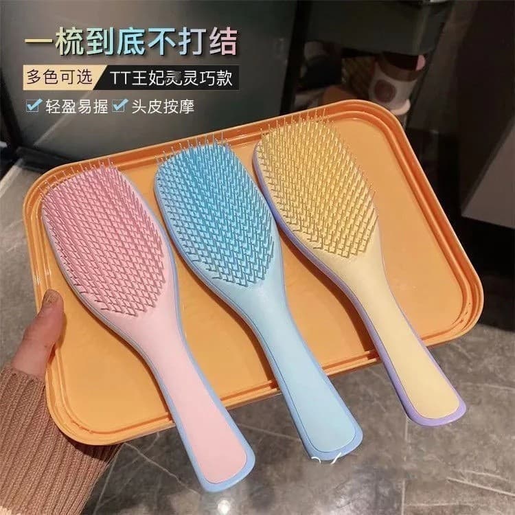 Macaron Soft Pin Almofada De Ar Escova De Cabelo Portátil Massagem No Couro Cabeludo Pente Desembaraçador Múltiplo Co