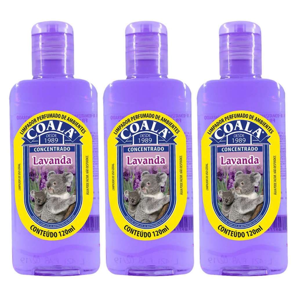 KIT 3 LIMPADOR PERFUMADO CONCENTRADO COALA 120ml LAVANDA