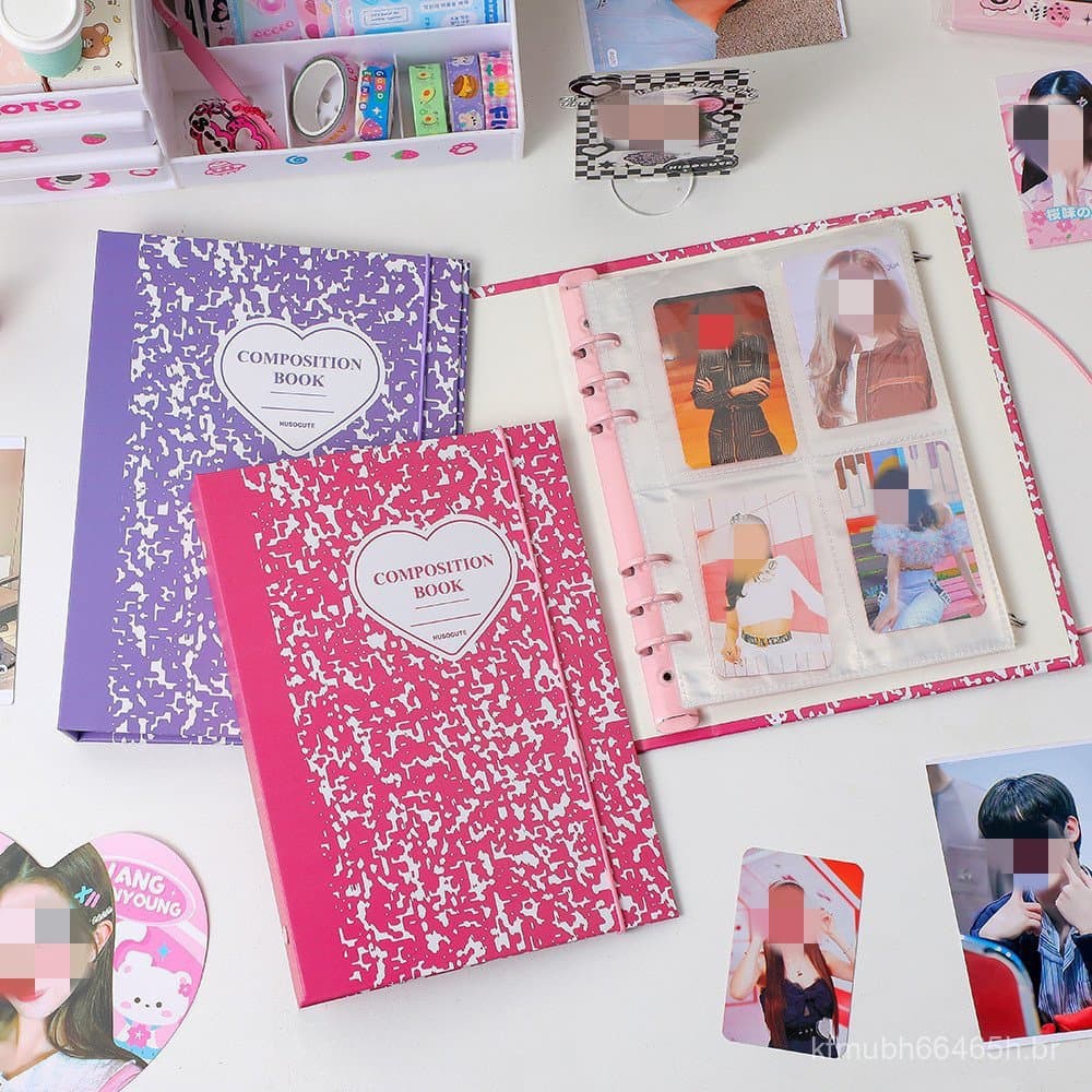 Álbum de fotos Steve A5, com 6 furos e capas para cartões, para guardar fotos Polaroid CGE3