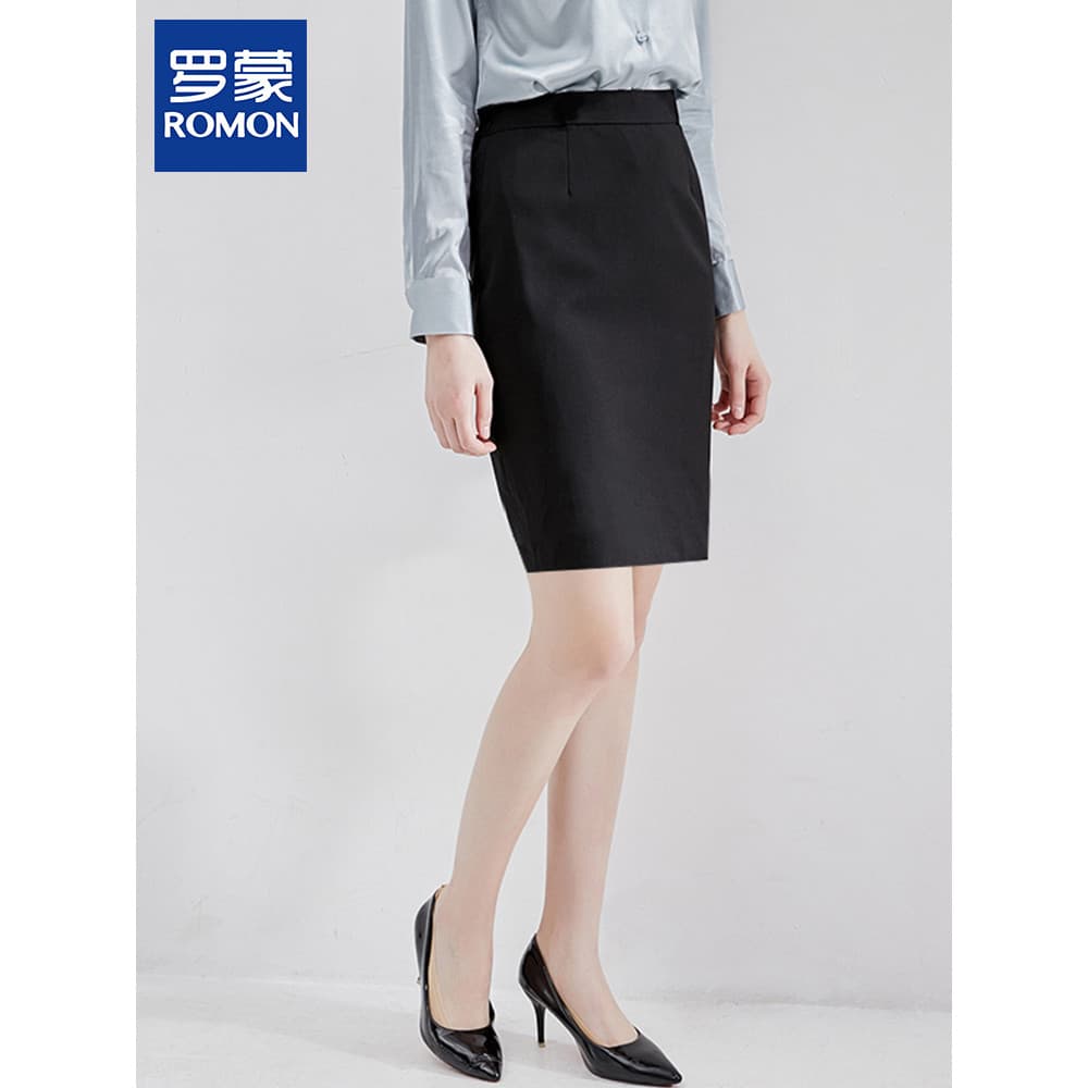 Lomon saia feminina profissional saia de um passo azul marinho Hip-embalado saia terno preto saia geral saia Formal