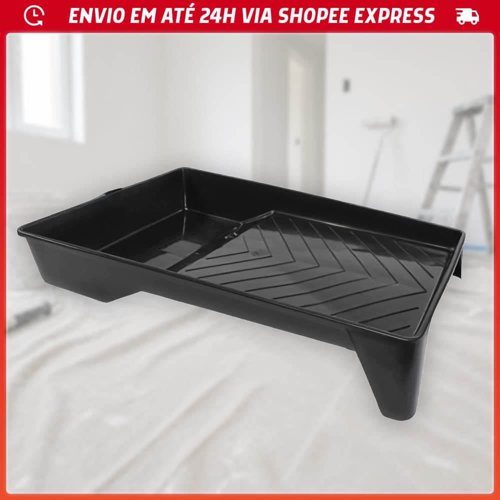 Bandeja Para Pintura Plástica Grande 700ML Preta Com 1 2 e 3 Bandejas
