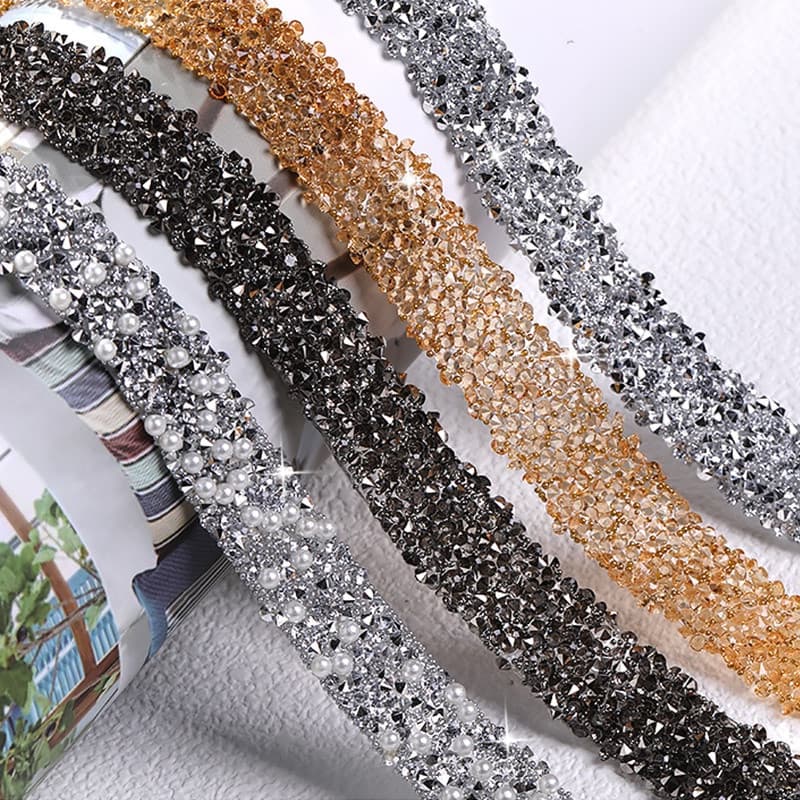 1 Pacote 12mm Cinto De Strass Glitter Costura Fitas De Cristal Para Bordado Diy Vestuário Resina Artesanato Acessórios
