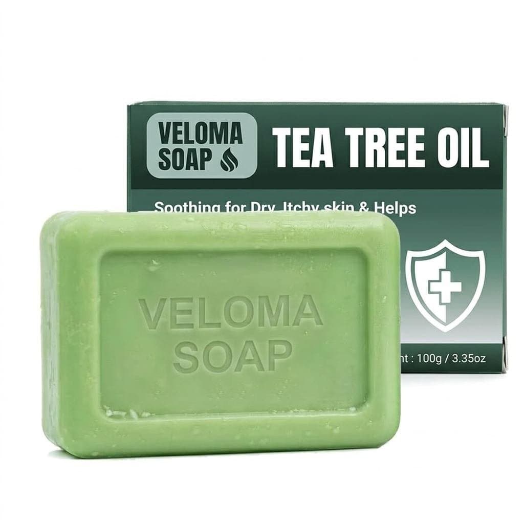 Sabonete Antifúngico Veloma com Óleo de Melaleuca, Óleo de Coco e Hamamélis para Limpeza Profunda dos Poros e Pele Saudá