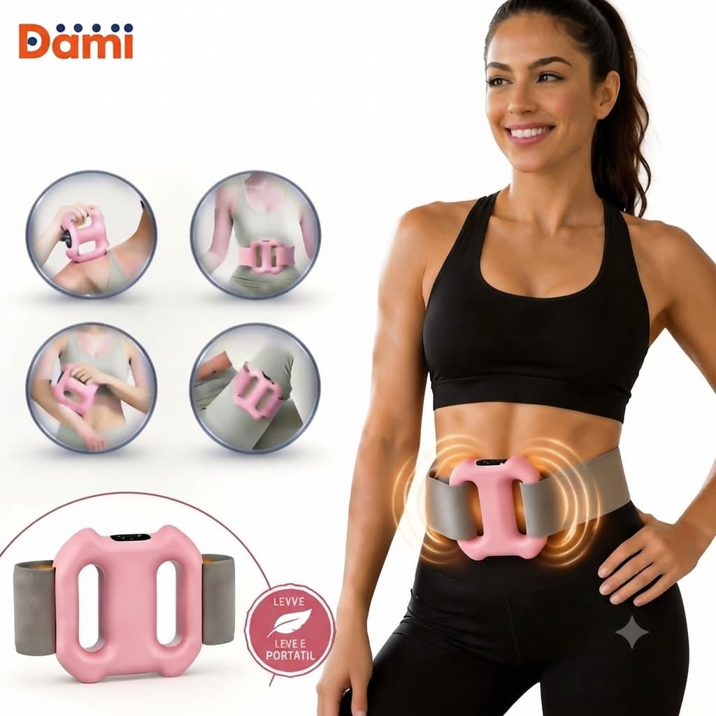 Drenagem Linfática Massageador Vibratório Portátil Recarregável | Cinta para Cintura/Perna/Glúteo