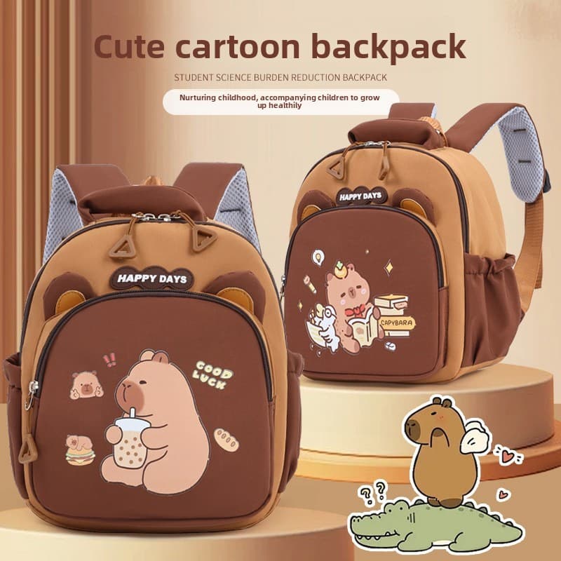 Mochila infantil de grande capacidade com desenho animado