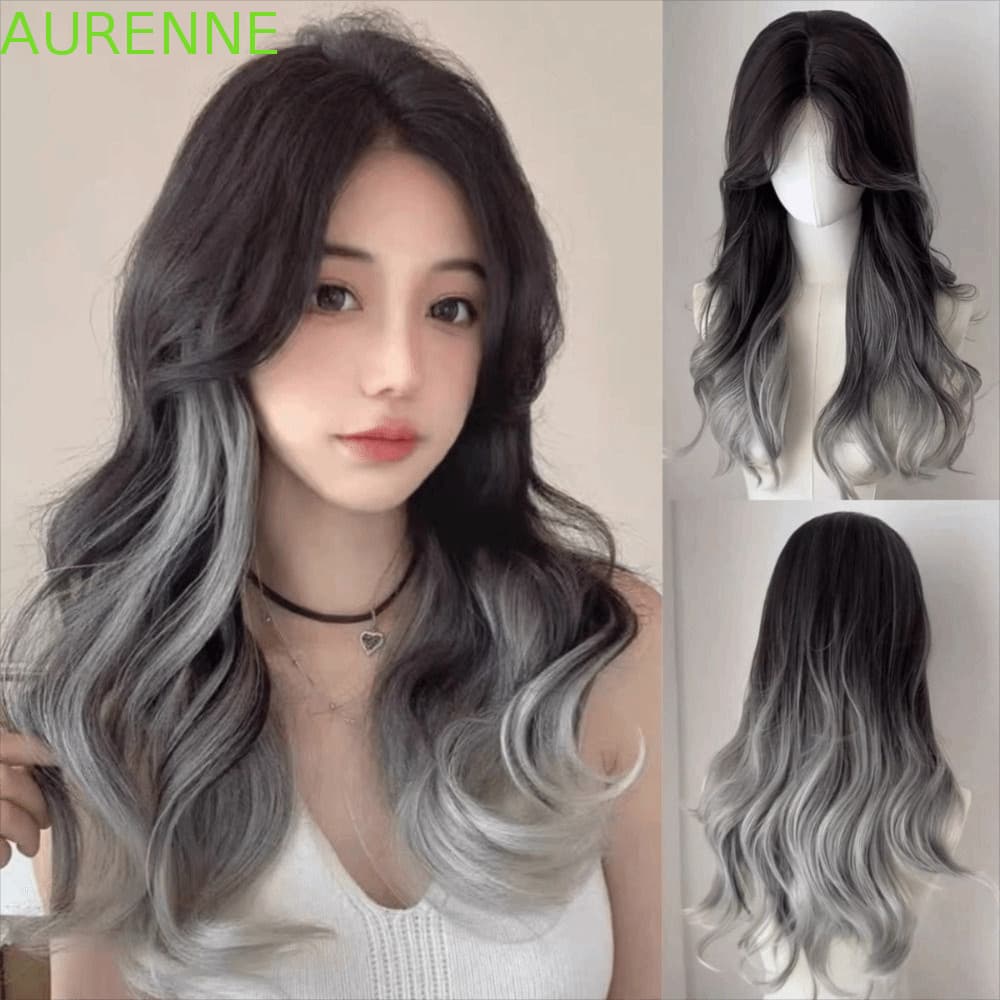 Perucas Sintéticas Gradientes AURENNE, Peruca Longa e Elegante com Cachos, Cosplay Natural Estilo Lolita 2026
