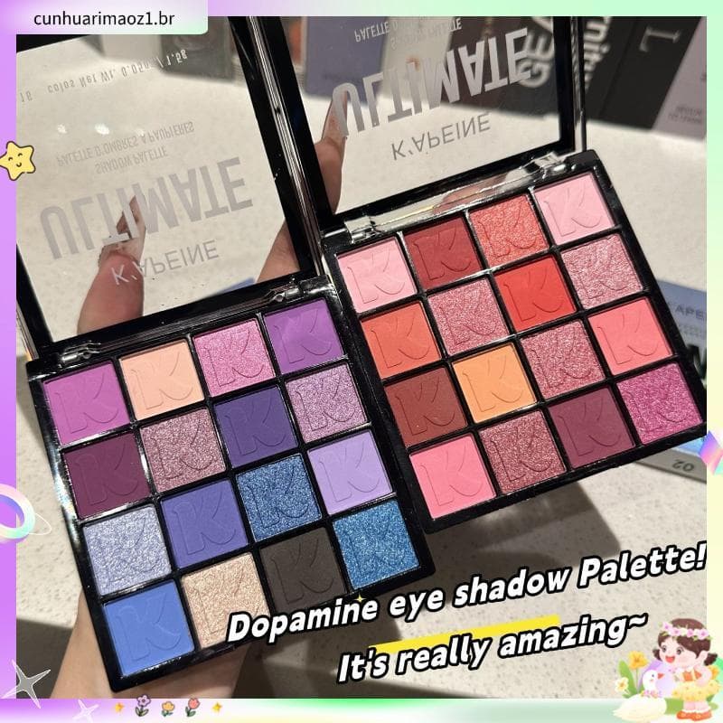 Genuíno Jam dezesseis cores paleta de sombras perolado fosco fino piscando sem manchas ins Super quente palco maquiagem