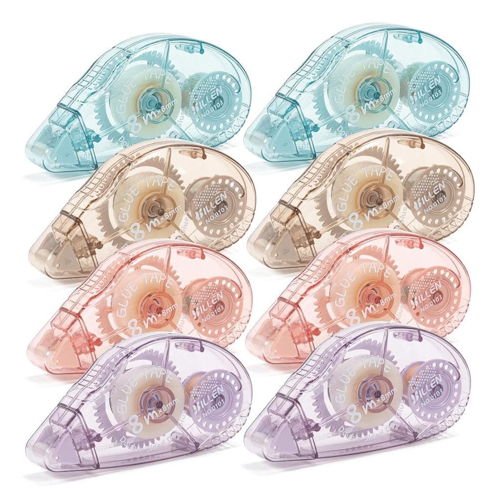 Pacote com 8 Rolos de Fita Adesiva Dupla Face, Suprimentos para Scrapbook, Rolo de Fita Adesiva para Artesanato, Fita Ad