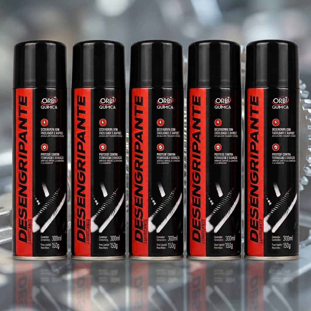 Kit 5 Spray Desengripante Orbi 300ml Lubrifica Protege Contra Ferrugem Oxidação E Umidade