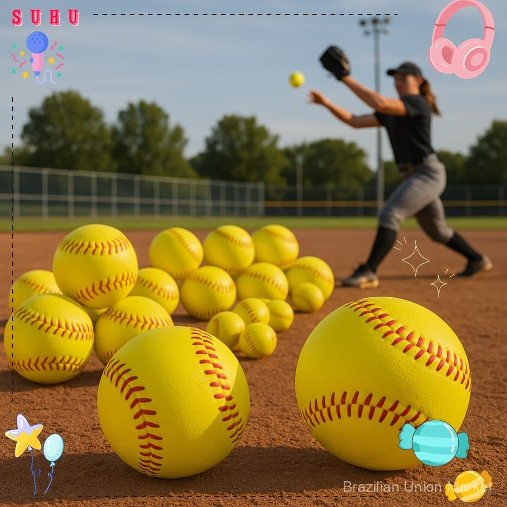 Bola de treinamento, material PU macio, brinquedo de beisebol compressível, softball infantil durável e elástico.