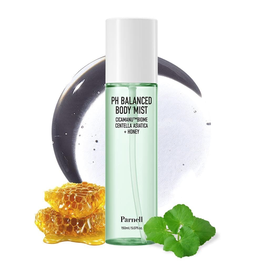Parnell Cicamanu Body Mist com pH Balanceado - Centella Asiatica, Ácido Hialurônico e Ceramida - Spray Esfoliante Suave