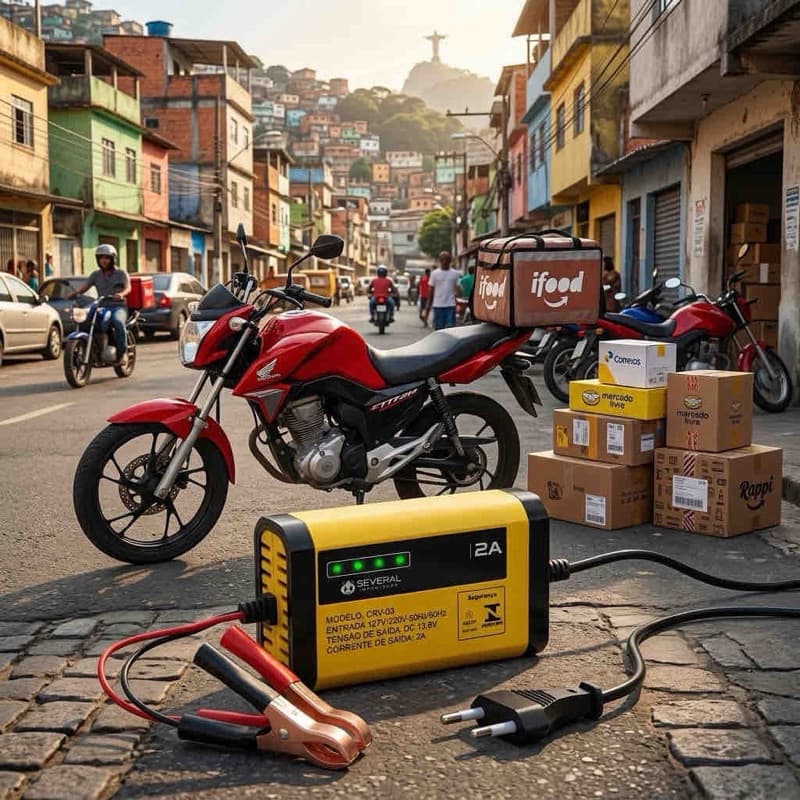 Carregador De Bateria P/ Carro Moto Com para indica de Carga