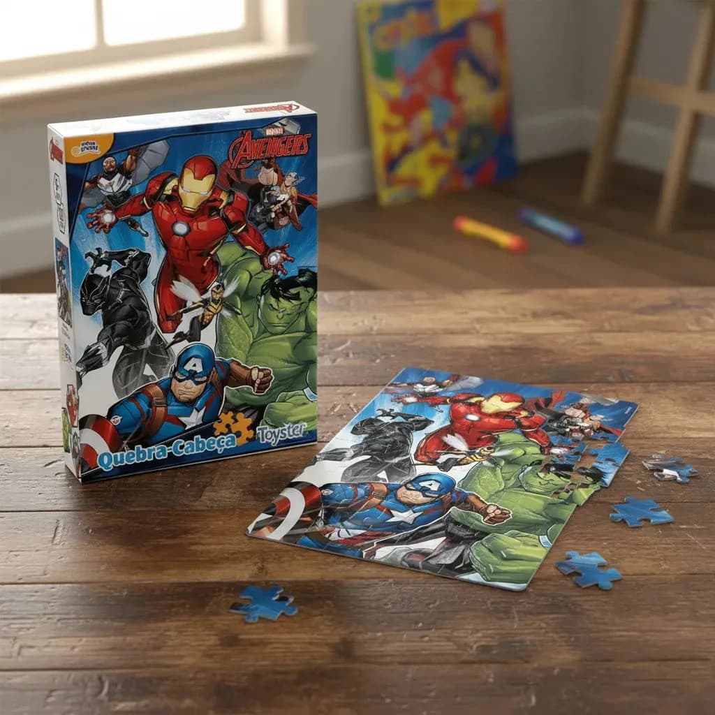 Quebra Cabeça Infantil Marvel E Disney Menino Menina Toyster Cor Vingadores