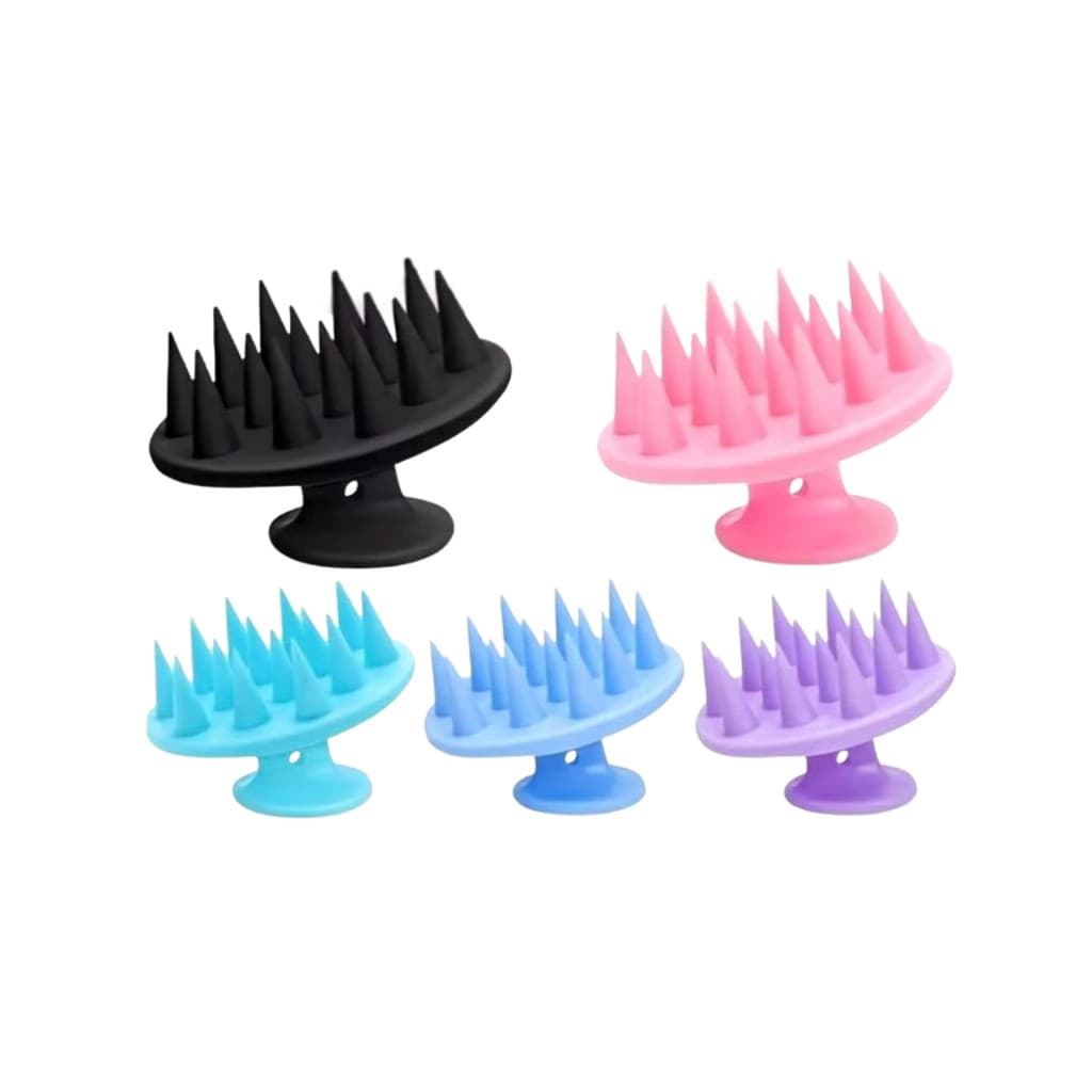 Escova Massageadora Capilar Silicone Antiqueda Massageador De Couro Cabeludo Para Shampoo