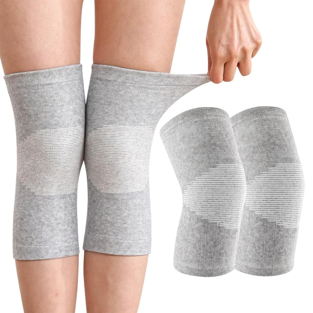 Joelheiras de bambu, joelheiras esportivas unissex, joelheiras para artrite no joelho, joelheiras elásticas respiráveis,