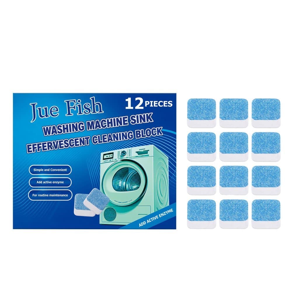2 Peças Blocos Efervescentes de para Máquina de Lavar Jue Fish, Tabletes de Manutenção para Tanque de Máquina de