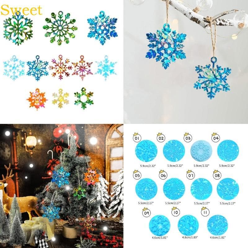 Arco-Íris Efeitos Floco Neve Pingentes Molde Silicone Decorações Natal