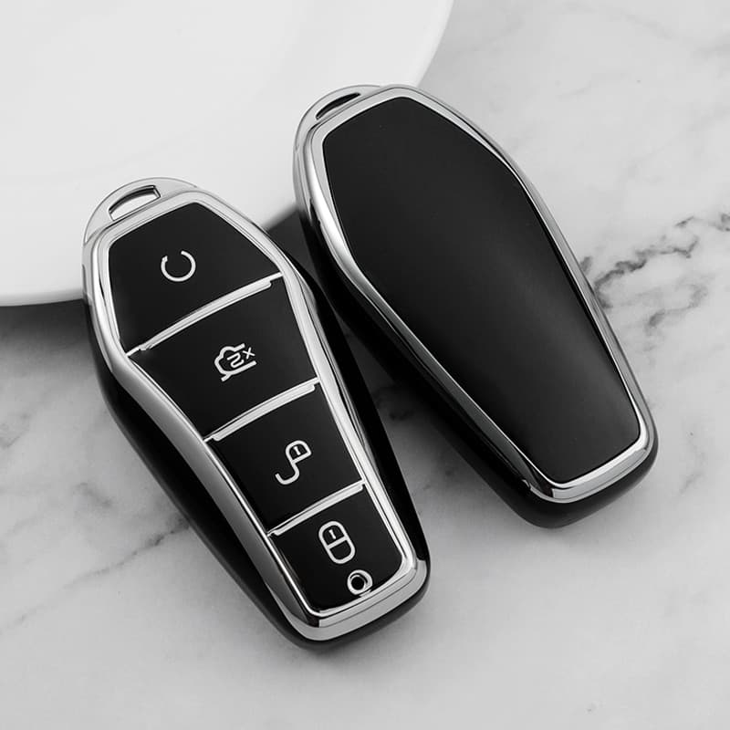 BYD Atto 3 Han EV Golfinho Canção Plus Qin Selo Caso Chave Do Carro Capa De Controle Remoto Chaveiro Gancho Acessórios